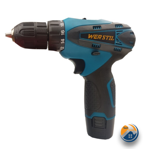 Акумулаторен винтоверт WERSTIL 12V + вложки и удължение